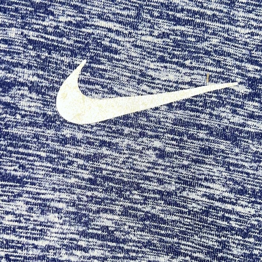 Nike Blue Zip Up Sweater with Heathered Texture - Picture 3 of 4